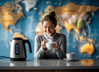 Opdag verdens lande mens du nyder en kop te med elkedel tilbud online