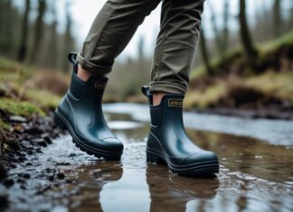 Praktisk fodtøj til udendørs eventyr med korte gummistøvler