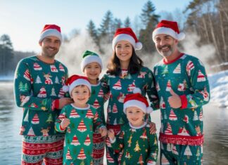 Sådan finder du den perfekte julepyjamas til hele familien til vinterbadning