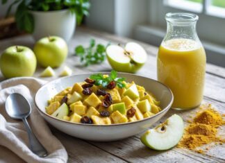 Sådan laver du den perfekte karrysalat med friskpresset æblesaft
