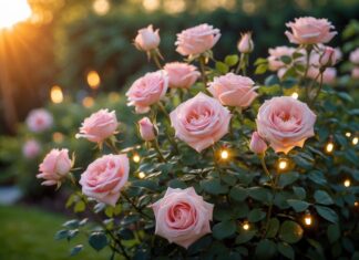 Sådan skaber du den perfekte havebelysning med søde lyserøde roser