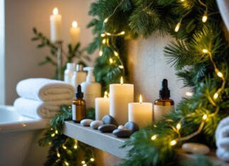 Sådan skaber du en afslappende spaoplevelse derhjemme med granguirlande med lys til hjemmet