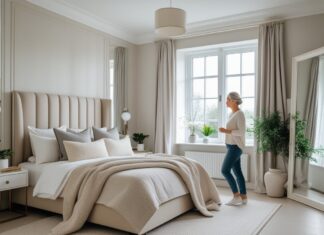 Sådan skaber du et harmonisk soveværelse med sengegavl og stort spejl