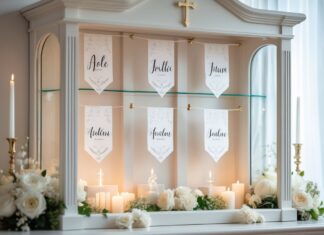 Sådan skaber du et mindeværdigt dåbsmiljø med personaliseret dåbsflag med børns navne i vitrineskabet
