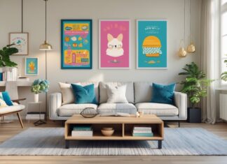 Sådan skaber du et stilfuldt hjem med sjove plakater til hjemmet og praktiske sofaborde med hylde