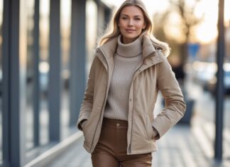 Sådan styler du din vinterjakke med flade sandaler