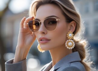 Sådan styler du dine solbriller med guldøreringe med perler