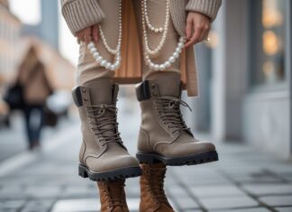 Sådan styler du perlehalskæder med herrestøvler til hverdag