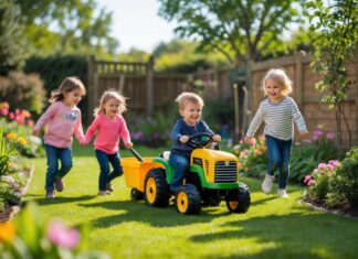 Sjov og læring i haven med pedaltraktor til børn