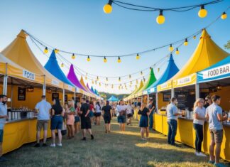 Telte til madboder og barområder på festivaler