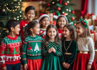 Festlige juletrøjer og elegante kjoler til børnens julefest