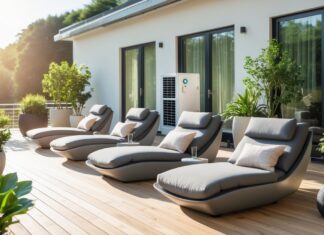 Sådan skaber du den perfekte terrasse med varmepumpe og solsenge