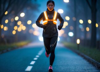 Anskaf dig en løbevest med lys når du løber når det er mørkt