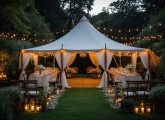 Gør haven klar til en romantisk bryllupsfest med hyggeligt udendørslys uden for bryllupsteltet