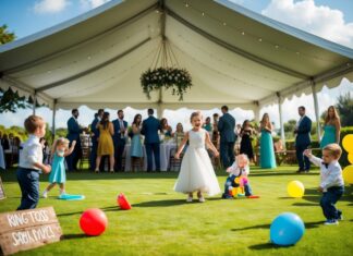 Når du lejer et telt til en bryllupsreception, så husk udendørsspil og aktiviteter for børnene