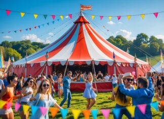 Skab festivalstemning med et cirkustelt