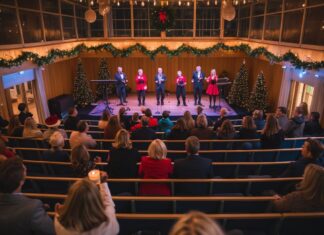 Skab plads til publikum på en tribune og underholdning til julefrokosten