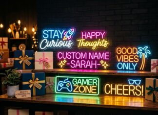 Giv neonlamper eller neonskilte som en sjov personlig gave
