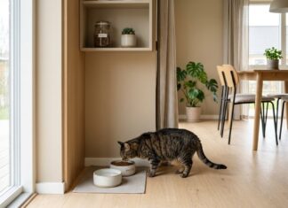 Giv kattens foderplads en fast plads i hjemmet