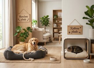 Giv hund og kat deres egen plads med et personligt skilt