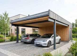 Træ, stål eller fibercement til en dobbelt carport
